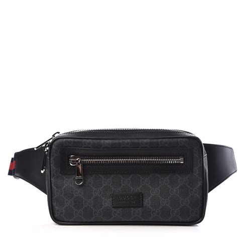 GUCCI GG Supreme Monogram Belt Bag Black 